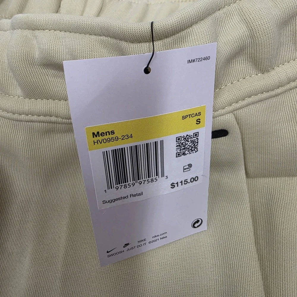 Nike Tech Fleece Jogger Pants Light Khaki Sail HV0959-234 Men's Size Small